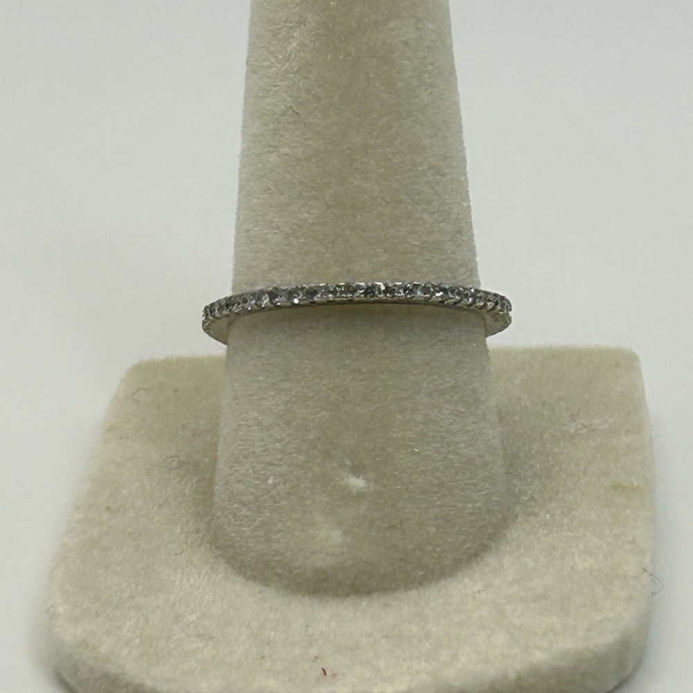 Sterling Silver Crystal Stacking Ring Size 6.75 Thin Dainty Stamped 925